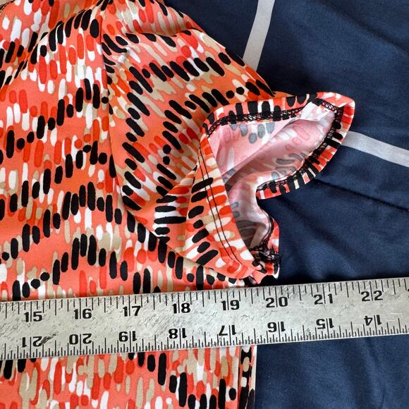 Notations Geometric Print Short Sleeve Blouse Women’s Medium Stretch - Picture 3 of 6